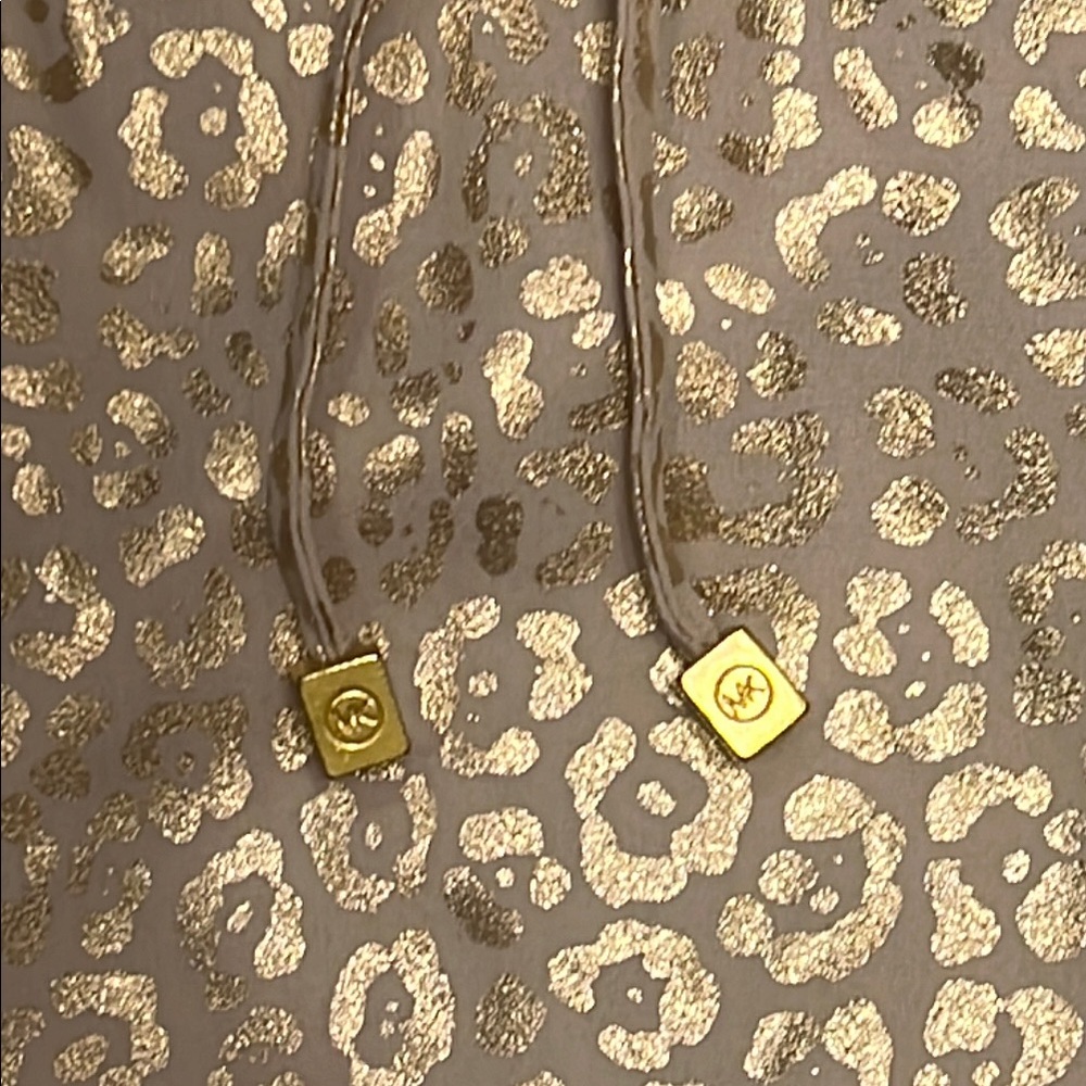 MICHAEL Michael Kors Gold Leopard Sailor Collar Ruffled Blouse w/Flare Sleeves 💛 - Picture 9 of 12